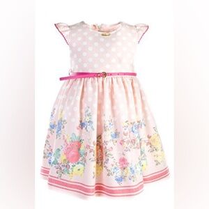 Little Girls' Polka Dot Vintage Rose Dress 3T Pink Without Belt